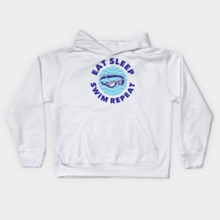 Eat Sleep Swim Repeat, for the swimming and surfing lover Kids Hoodie